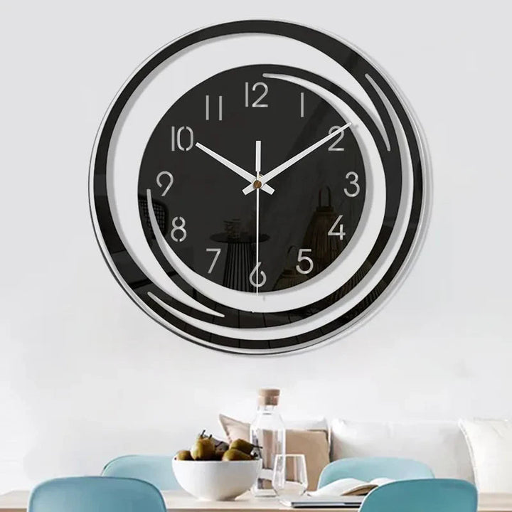 Silent Swirl Wall Clock angled view