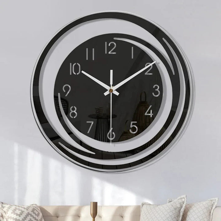 Silent Swirl Wall Clock living room lifestyle