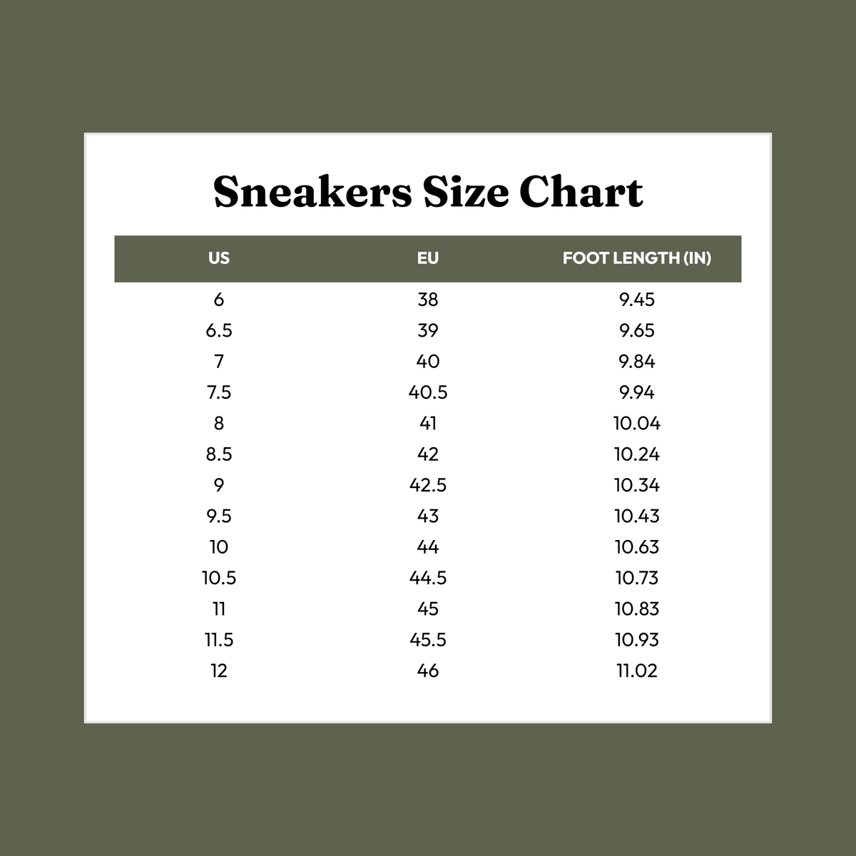 Size Chart