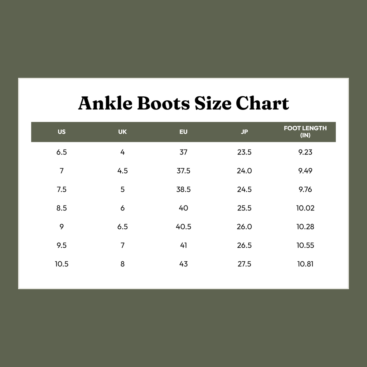 Size Chart
