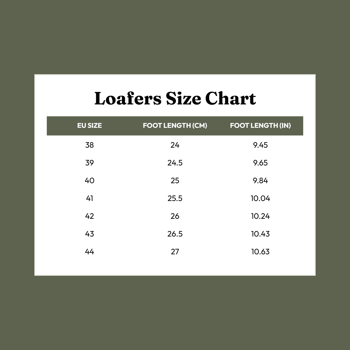 Size Chart