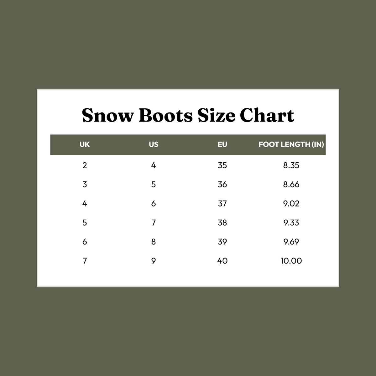 Size Chart