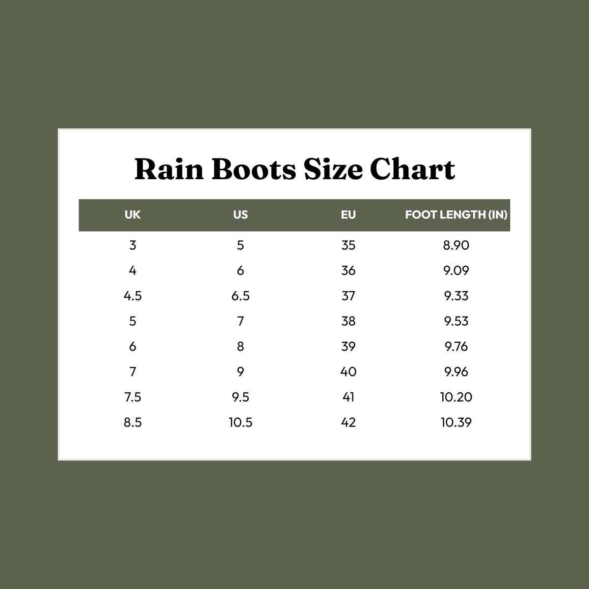 Size Chart