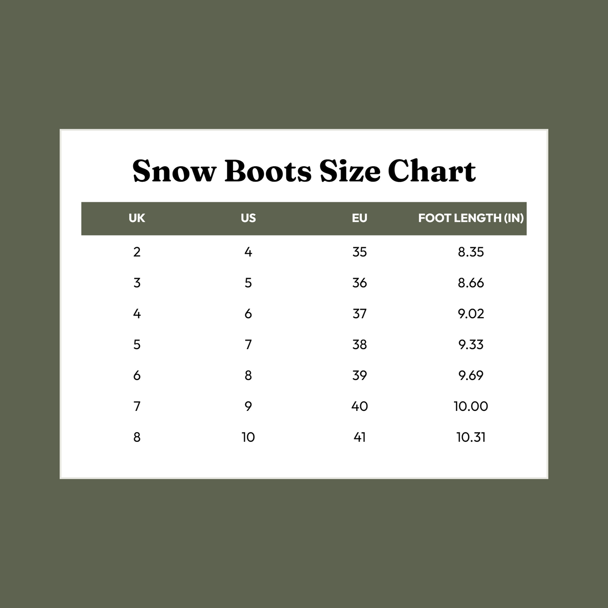 Size Chart