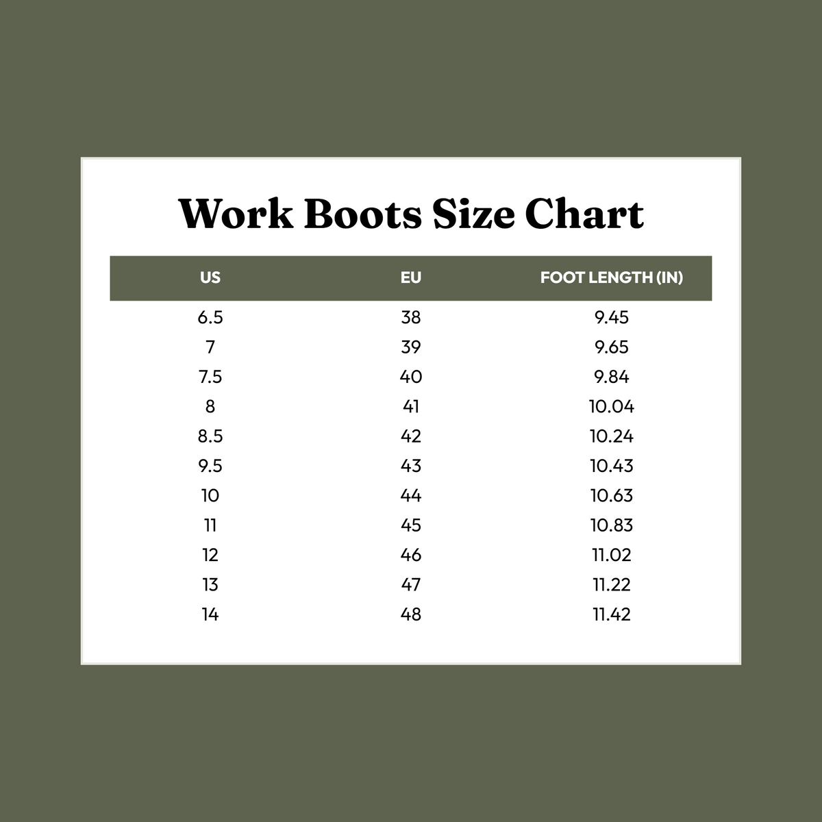 Size Chart