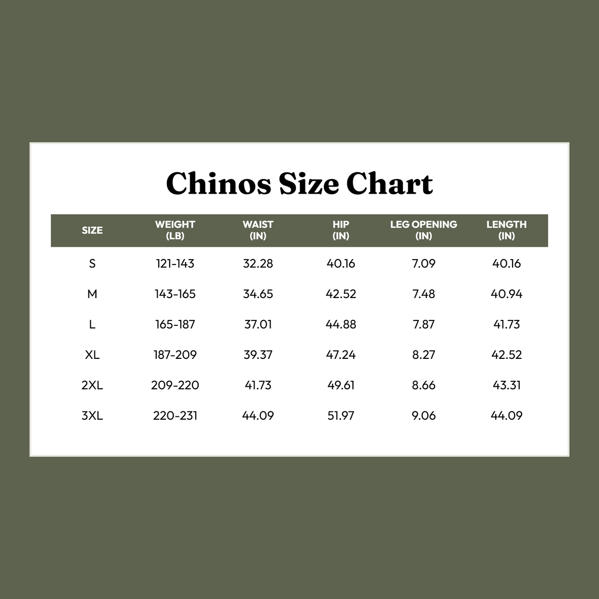 Size Chart