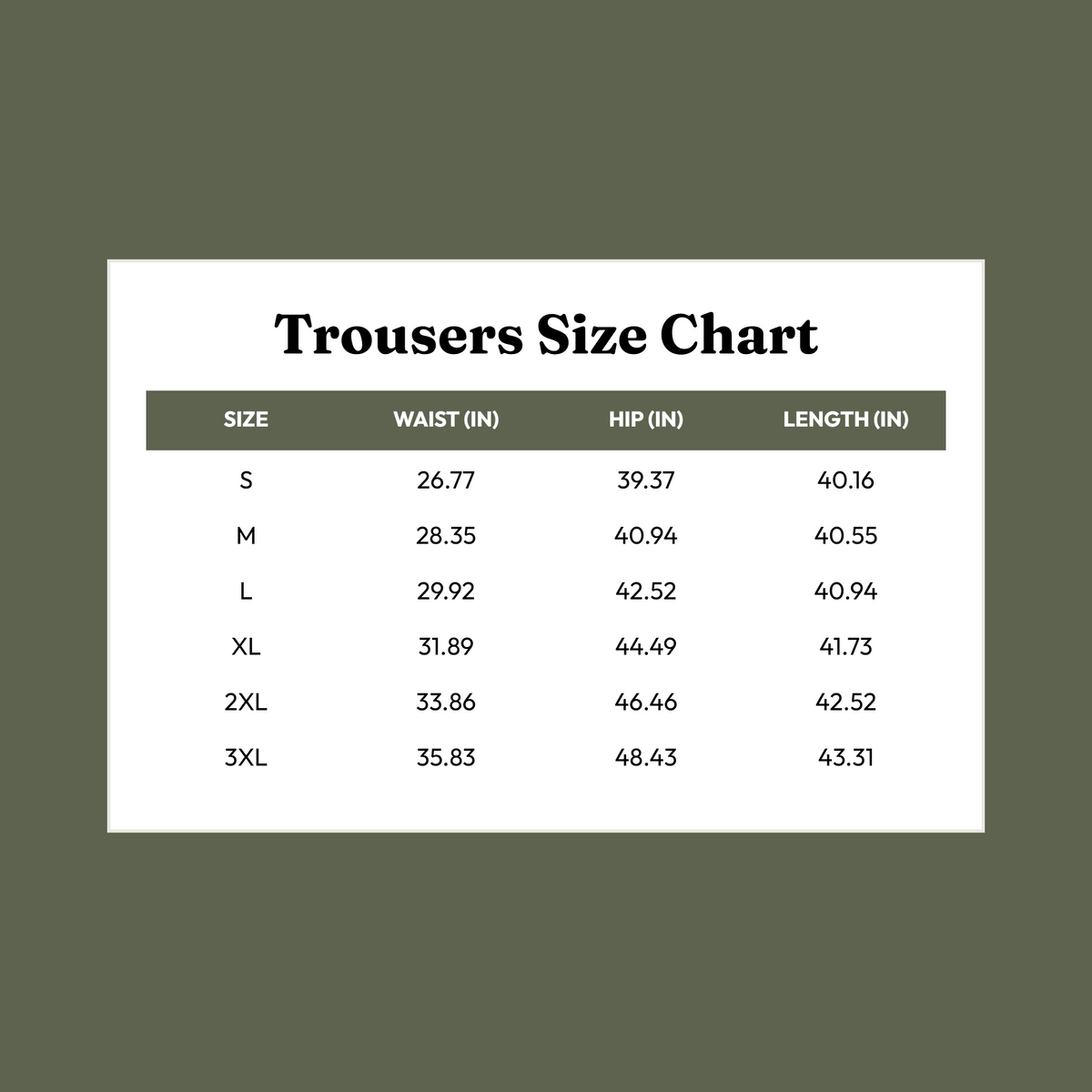 Size Chart