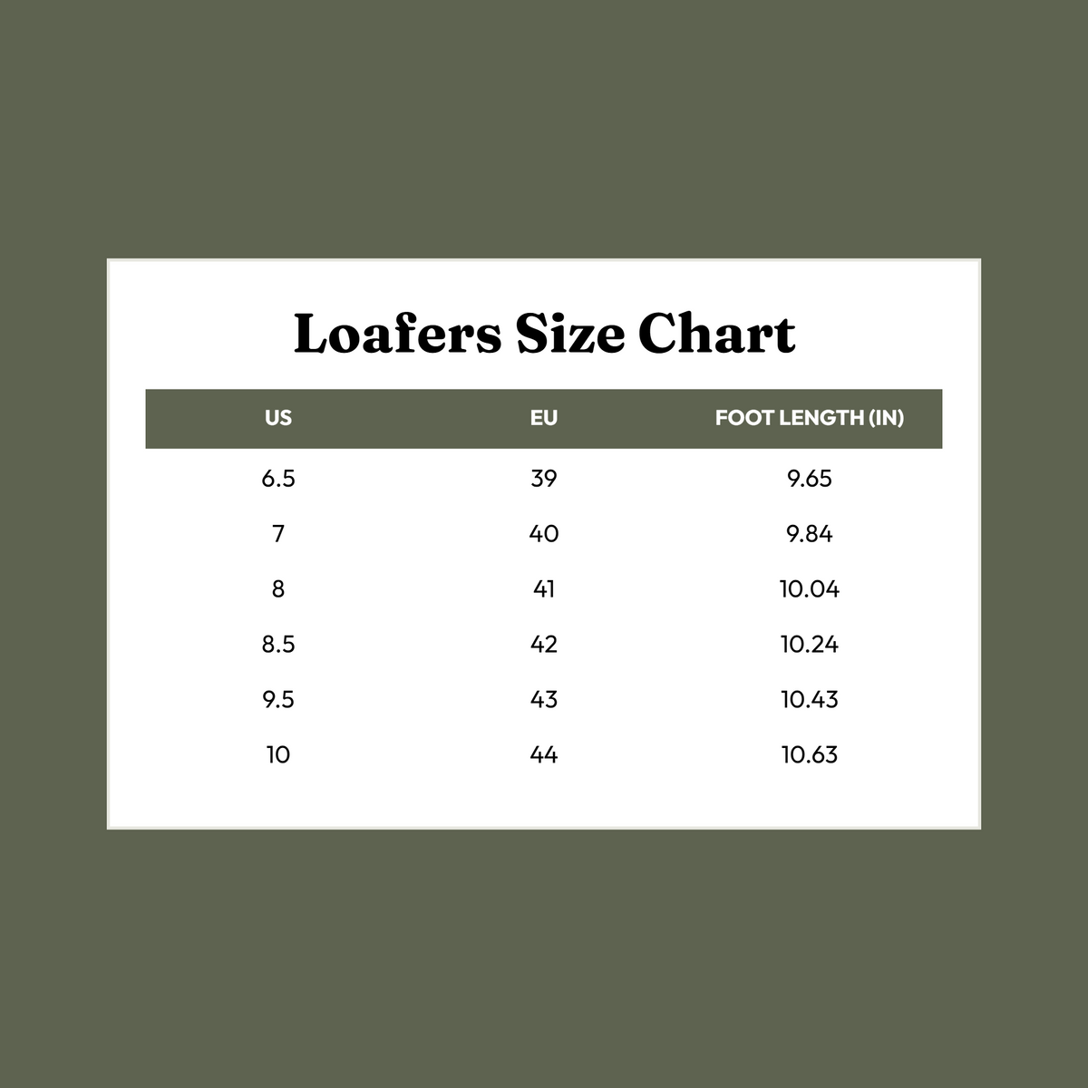 Size Chart