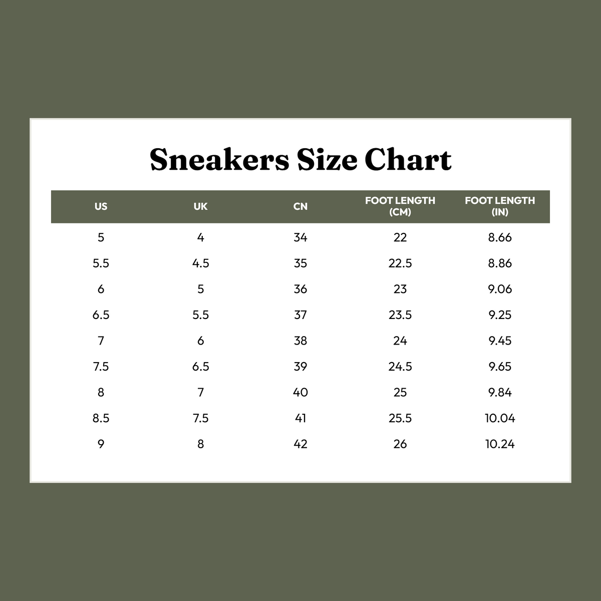 Size Chart
