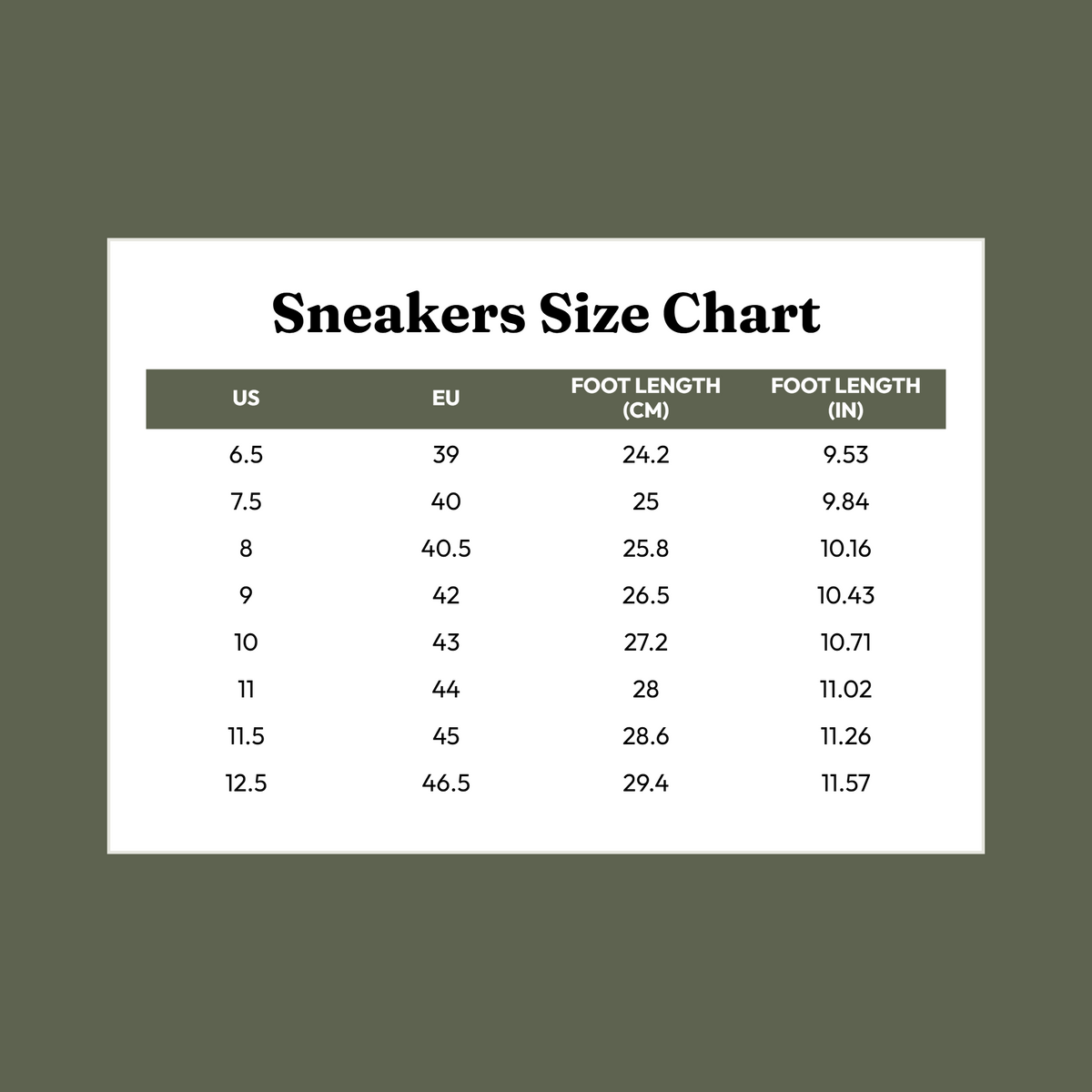 Size Chart