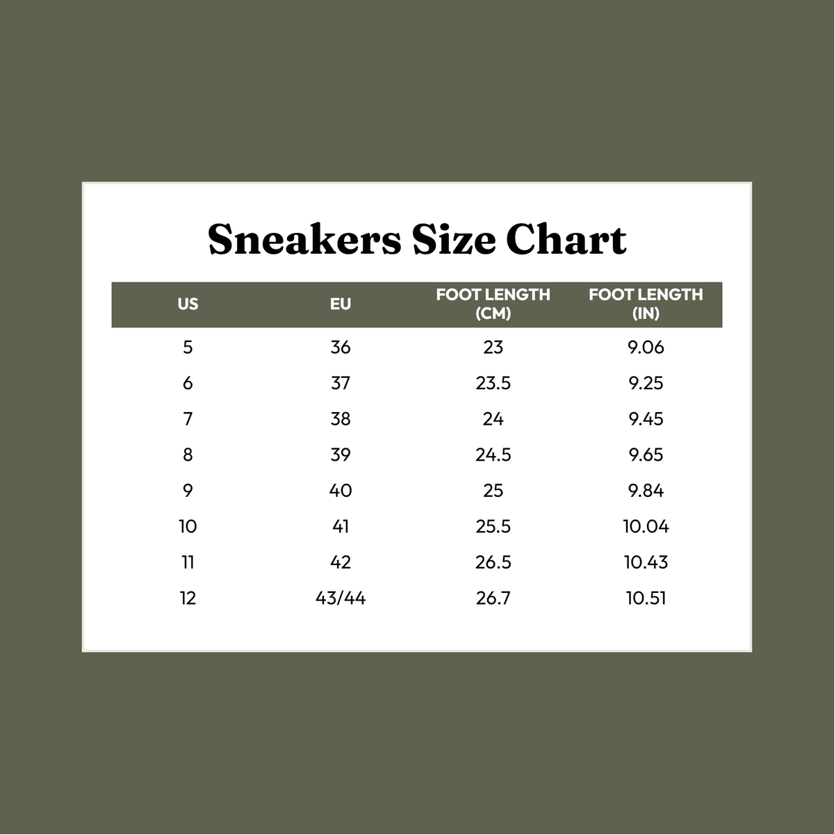 Size Chart