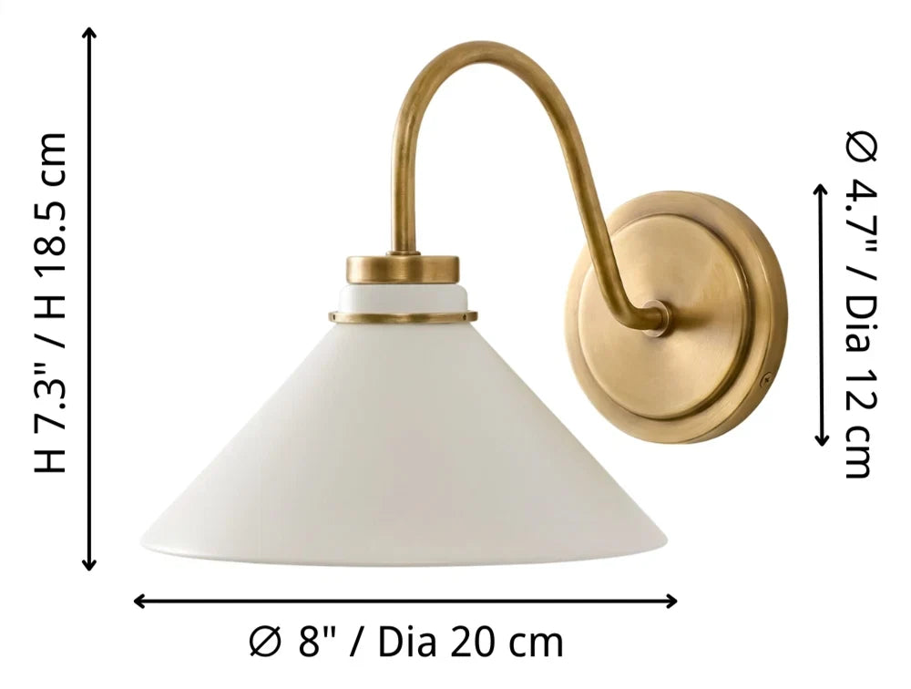 Curved Arm Cone Wall Sconce