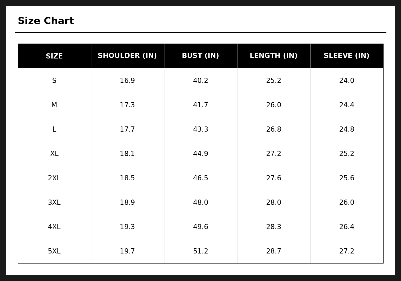 Size Chart