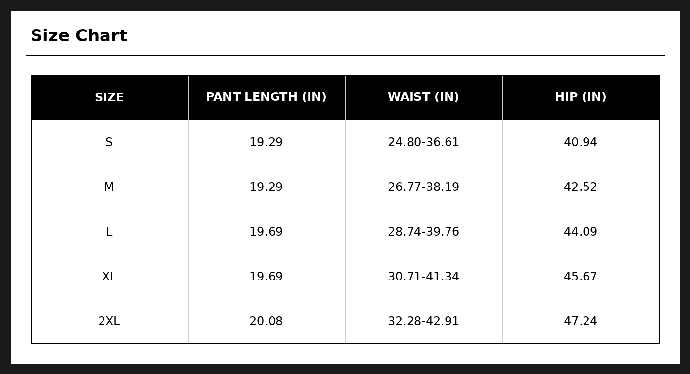 Size Chart