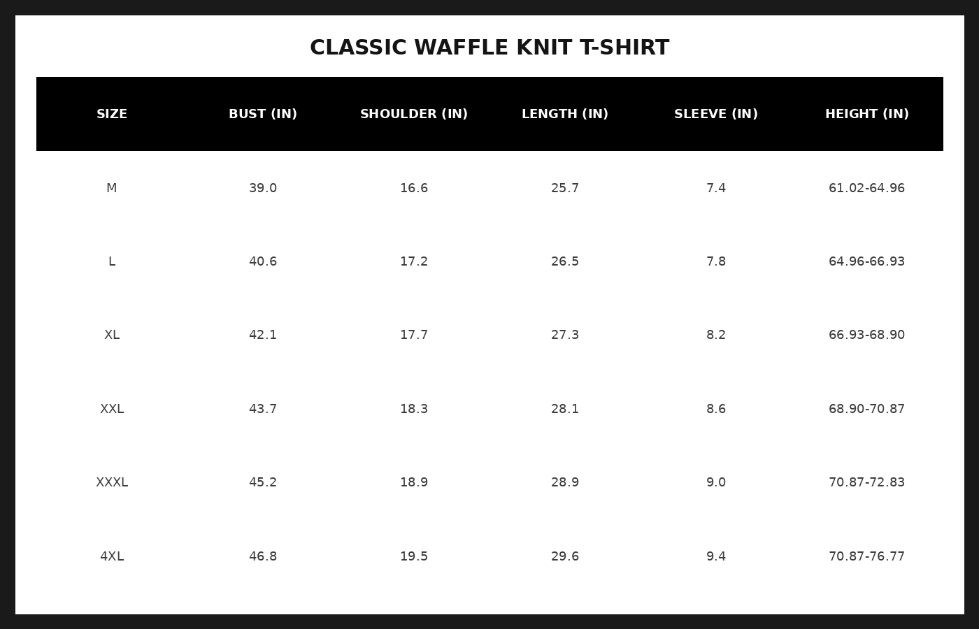 Size Chart