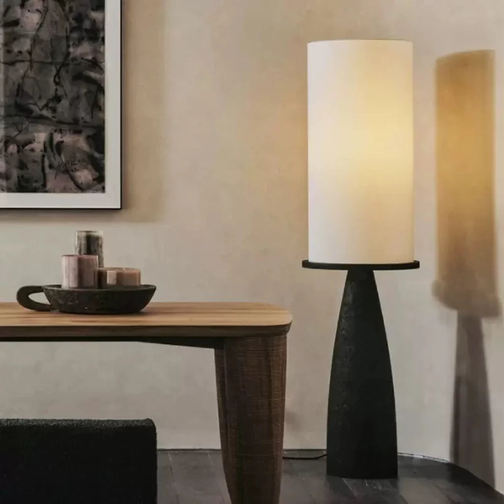 Black Sculptural Resin Mushroom Lamp lifestyle