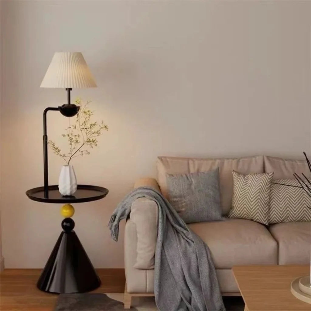 Pleated Shade Side-Table Lamp three-color light detail
