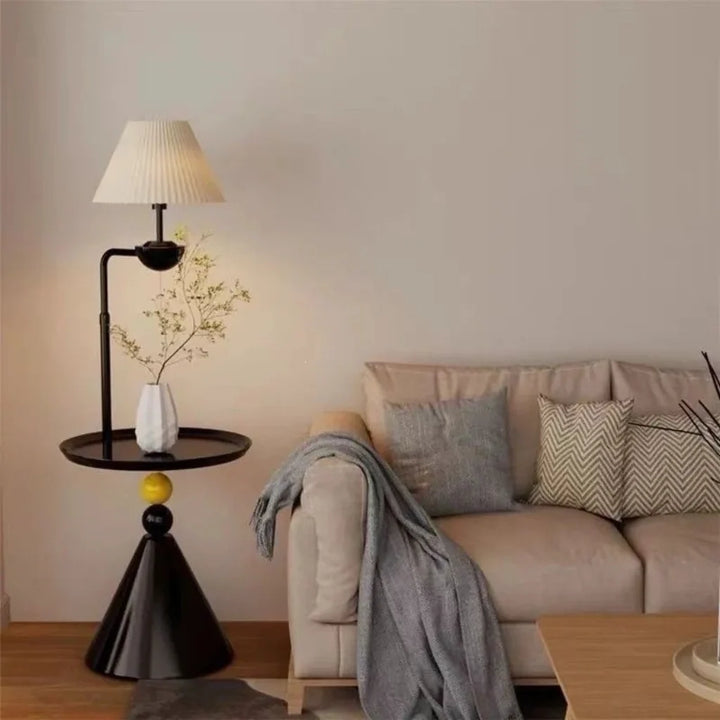Pleated Shade Side-Table Lamp three-color light detail