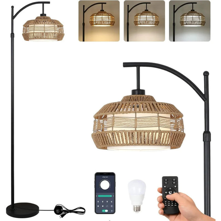 Woven Rattan Floor Lamp Style B