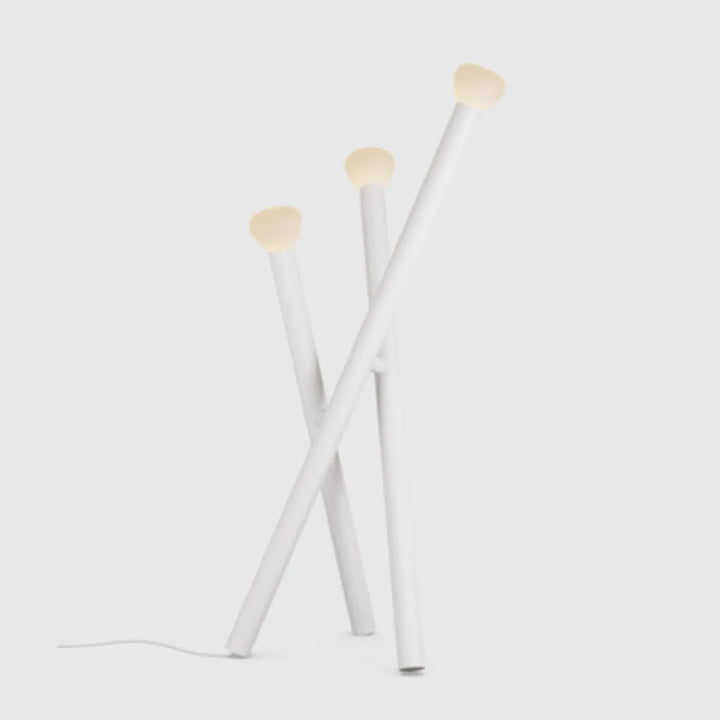 White Sculptural Glass Globe Floor Lamp