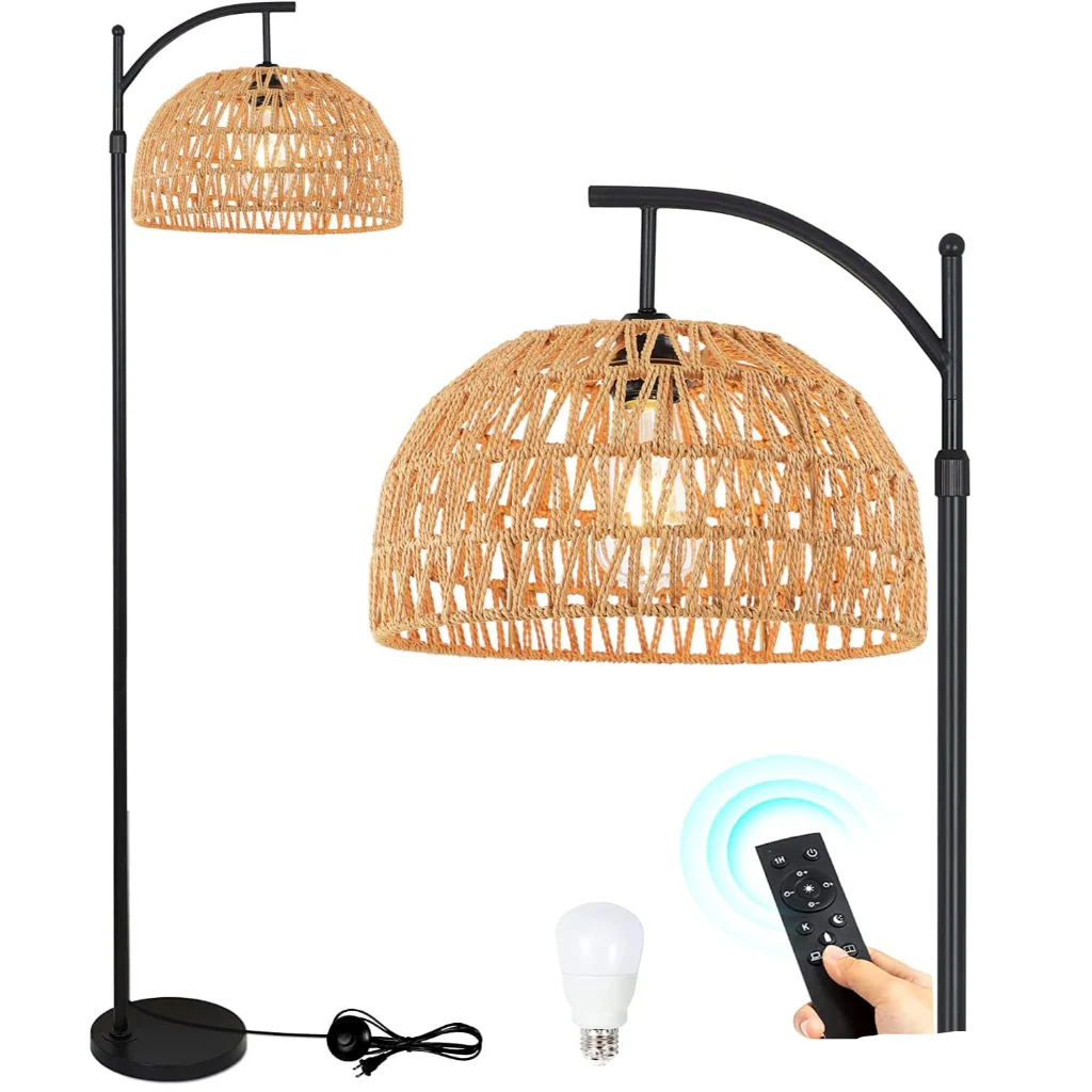 Woven Rattan Floor Lamp Style F alternate view