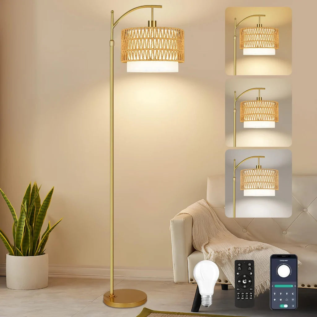 Woven Rattan Floor Lamp Style I