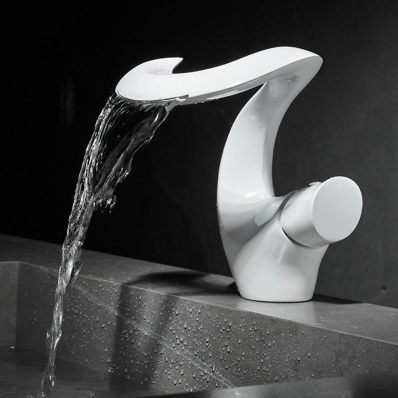 Sleek Modern Waterfall Bathroom Faucet front view