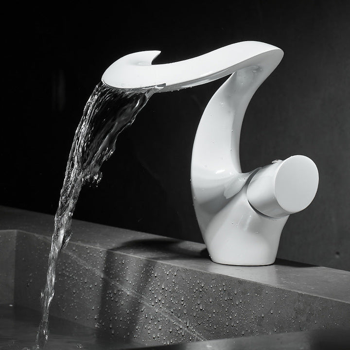 Sleek Modern Waterfall Bathroom Faucet front view
