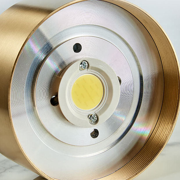 Slim Copper Ceiling Disc single fixture lit