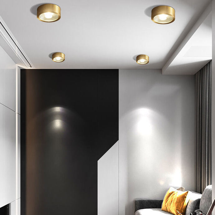 Slim Copper Ceiling Disc profile height detail
