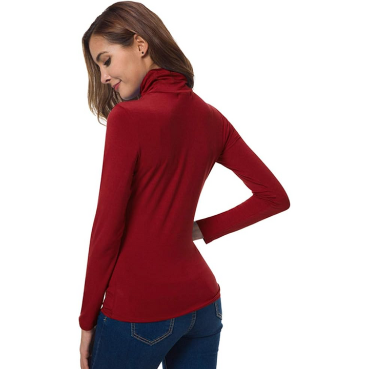 Black Slim-Fit Turtleneck Base Layer front view