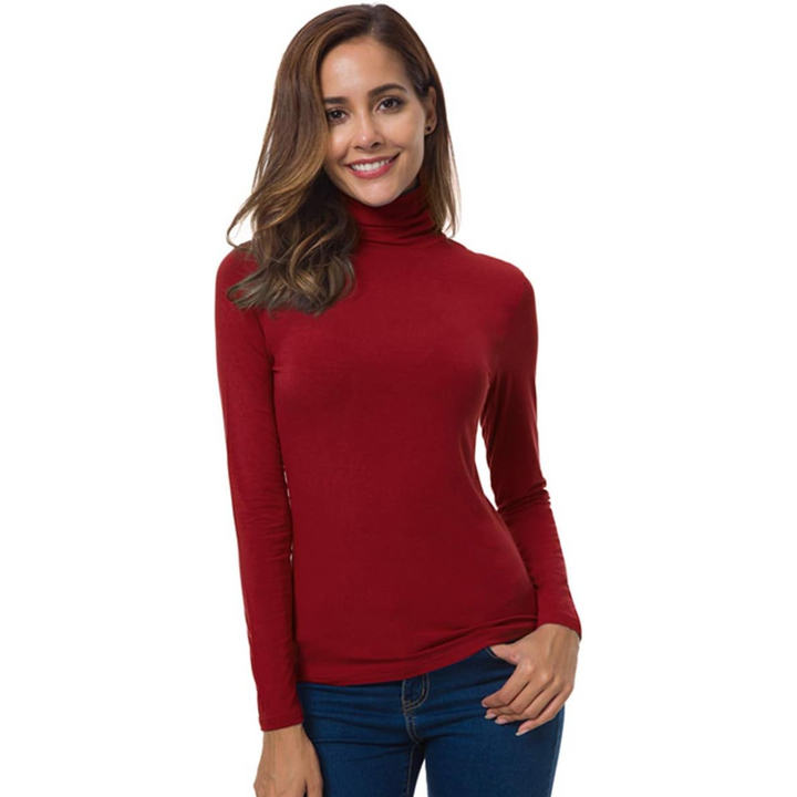 Black Slim-Fit Turtleneck Base Layer side view