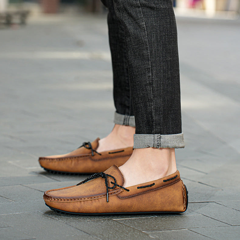 Brown Leather Loafers side view
