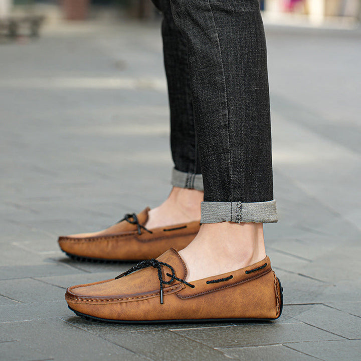 Brown Leather Loafers side view