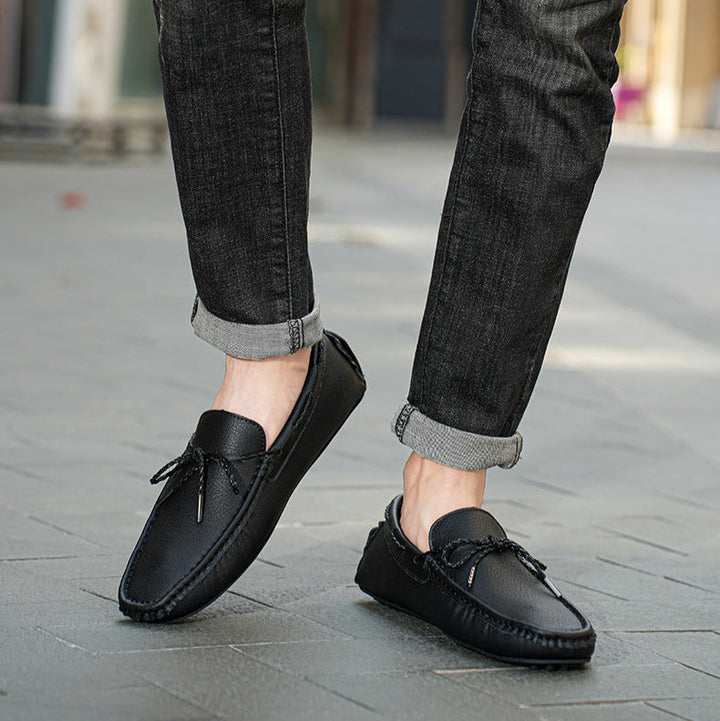 Black Leather Loafers side view