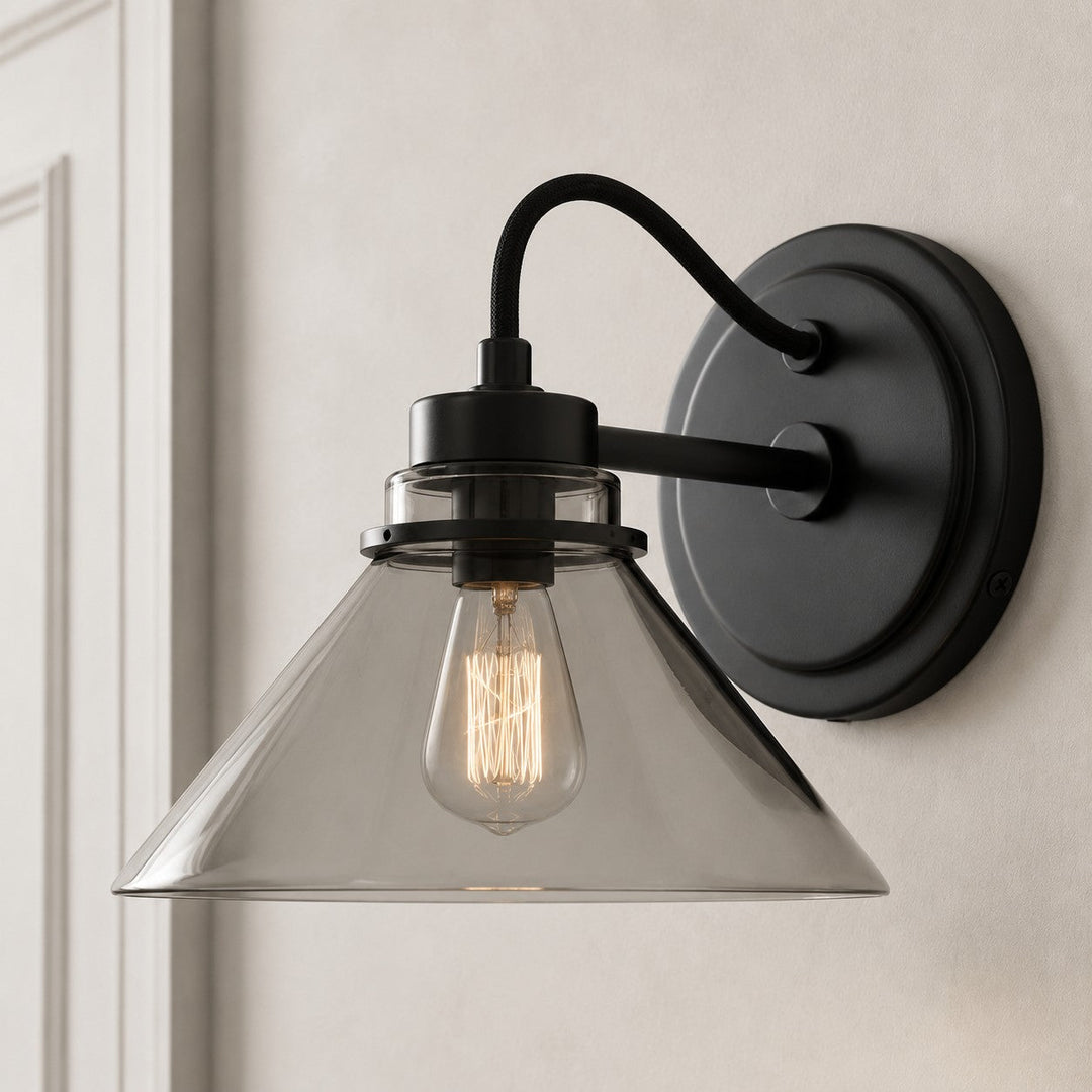 Curved Arm Cone Wall Sconce