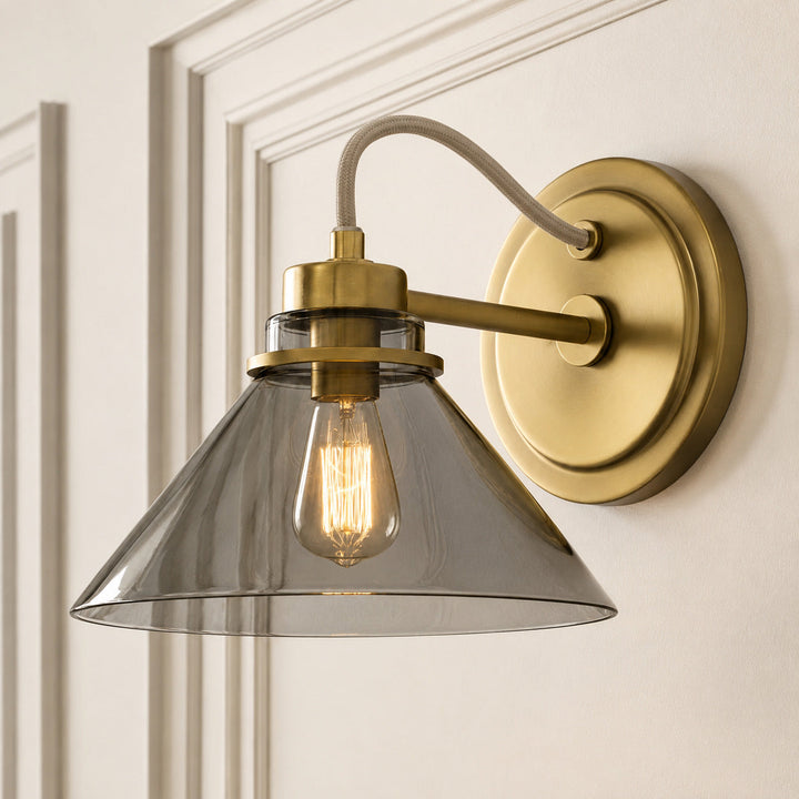 Curved Arm Cone Wall Sconce