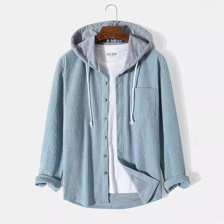 Light Blue Corduroy Shirt front view