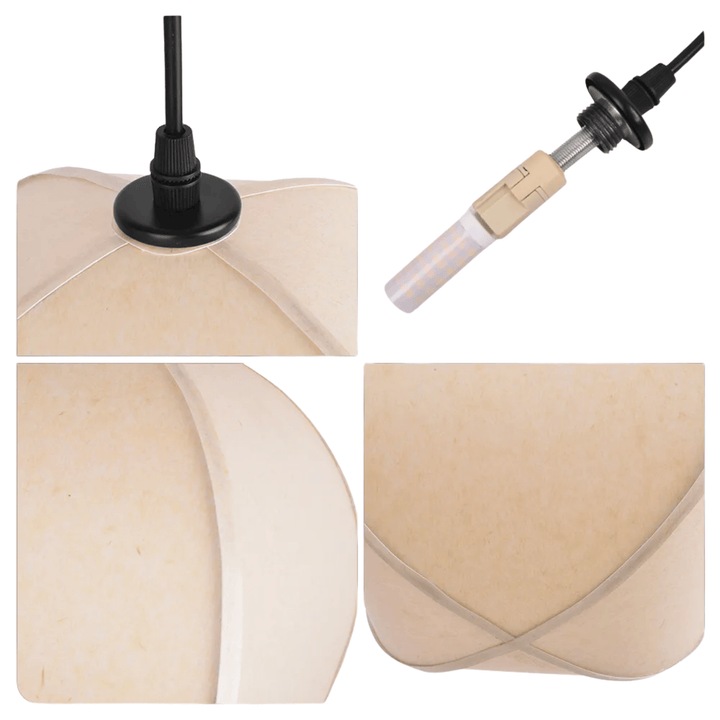 Soft Fabric Lantern Pendant Light fittings and shade detail