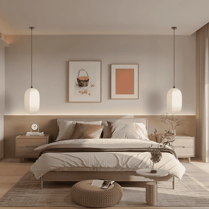 Soft Fabric Lantern Pendant Lights bedroom lifestyle
