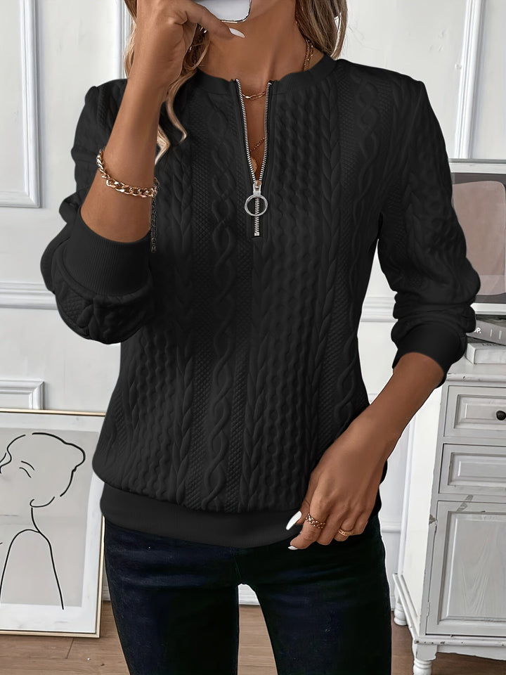 Black Zip Pullover detail view
