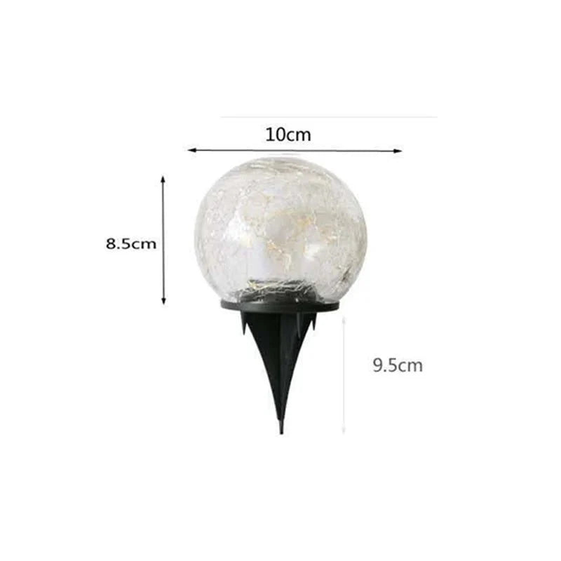 Solar Powered Crackle Glass Garden Globe pathway lifestyle
