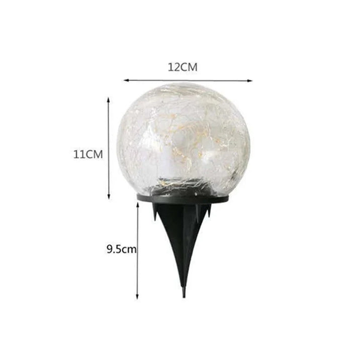 Solar Powered Crackle Glass Garden Globe patio lifestyle