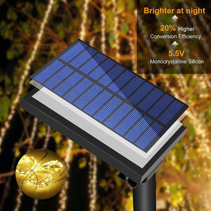 300-LED Solar Curtain Lights installed lifestyle
