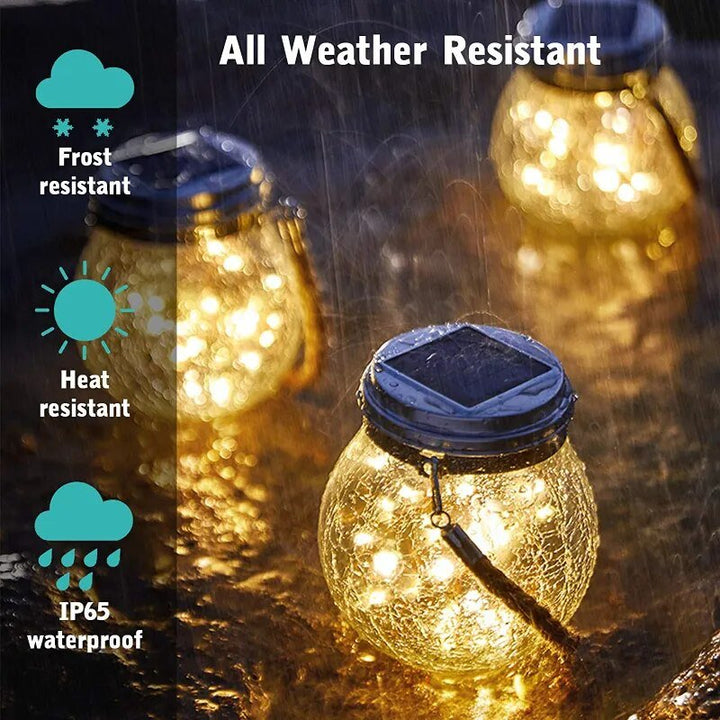 Crackled Glass Solar Lantern packaging