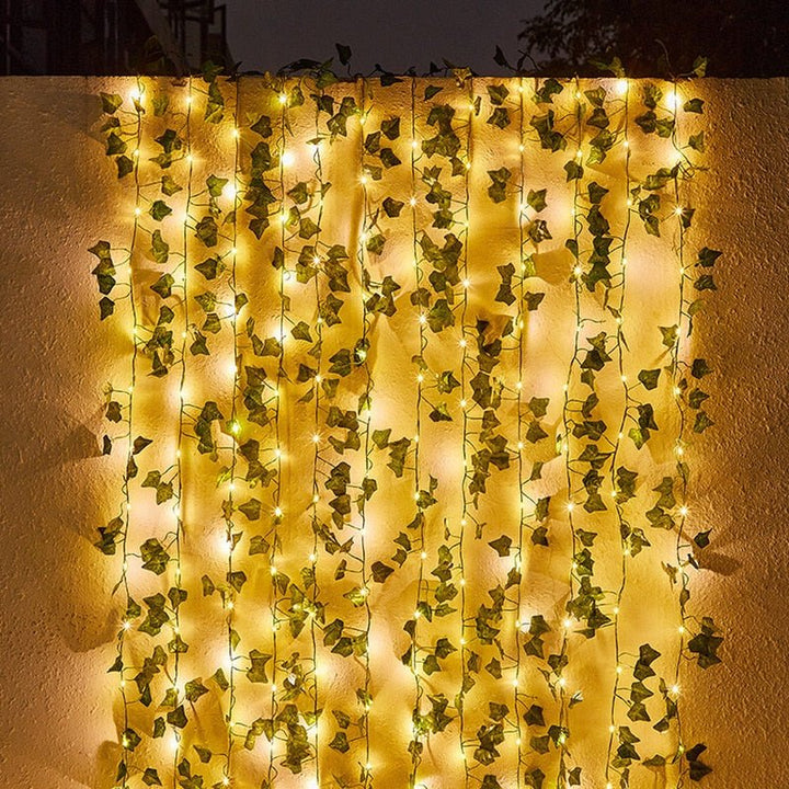 Solar Ivy String Lights wrapped around tree