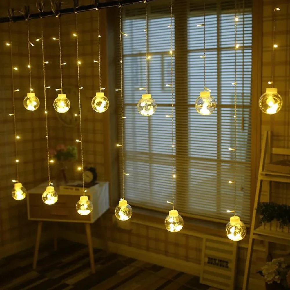 Solar Pendant String Lights evening ambiance