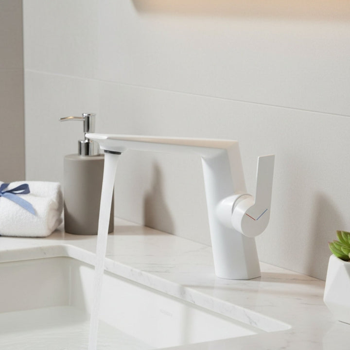 Black Solid Brass Nordic Bathroom Faucet front view