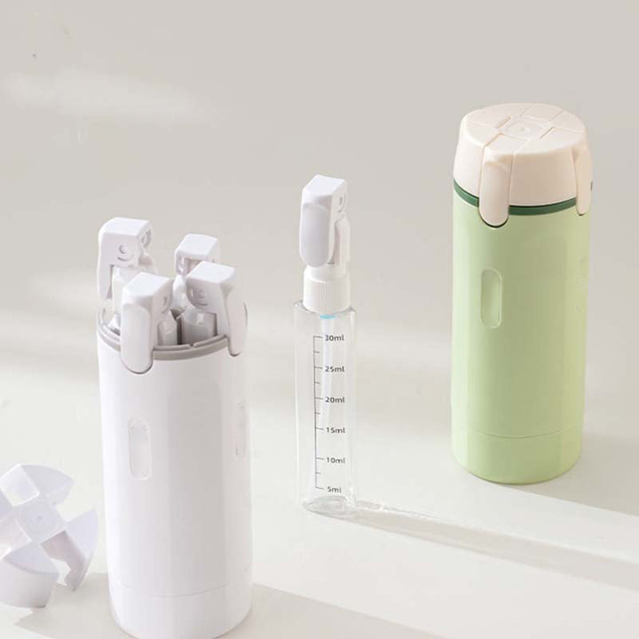 Green Refillable Travel Dispenser Bottles front view