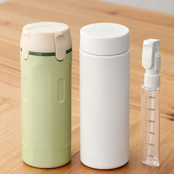 Green Refillable Travel Dispenser Bottles cap detail